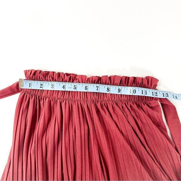 Pink High-Waisted Pleated Wide-Leg Pants with Tie Belt, Size 2 - Picture 7 of 7